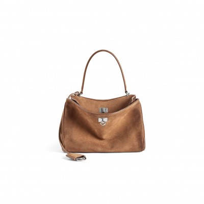 BALENCIAGA WOMEN'S RODEO HANDBAG SMALL IN CAMEL 7897792AB4G2533 (28.9*20*9.9cm)